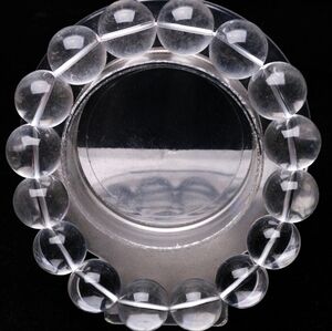 14mm Natural  Clear Quartz Natural Gemstone Crystal Round Beads Bracelet 6.75"